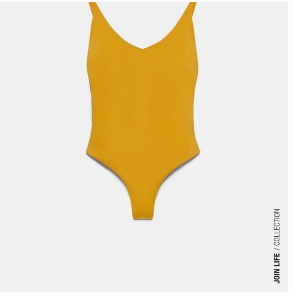 NWT Women’s ZARA Golden Yellow One-Piece Swimsuit - Sz Medium